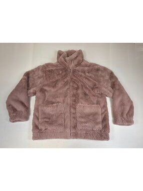 UGG Women L Full Zip Faux Fur Jacket Pink Cozy Plush NWT 198 USD